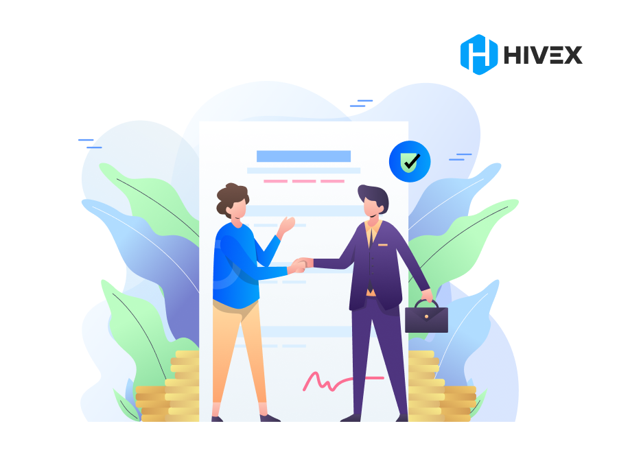 Two business professionals shaking hands to seal a deal, symbolizing Offshore Backend Development partnership by Hivex.