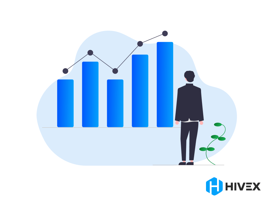 Person analyzing bar and line graph, representing measuring success of an outsourced CTO